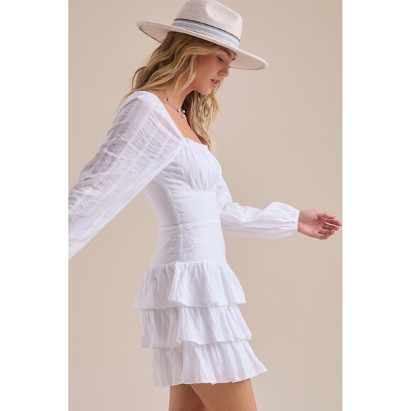 NWT Altar’d State Naomi Embroidered Mini Dress White Women’s Size Medium - Picture 4 of 8